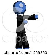 Poster, Art Print Of Blue Clergy Man Presenting Something To His Left
