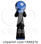 Poster, Art Print Of Blue Clergy Man Laugh Giggle Or Gasp Pose