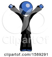 Poster, Art Print Of Blue Clergy Man With Arms Out Joyfully