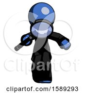 Poster, Art Print Of Blue Clergy Man Looking Down Through Magnifying Glass