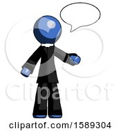 Poster, Art Print Of Blue Clergy Man With Word Bubble Talking Chat Icon