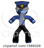 Poster, Art Print Of Blue Police Male Sumo Wrestling Power Pose