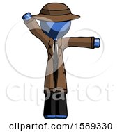 Poster, Art Print Of Blue Detective Man Directing Traffic Right
