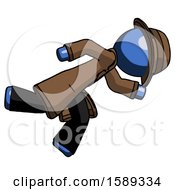 Poster, Art Print Of Blue Detective Man Running While Falling Down