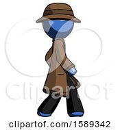 Poster, Art Print Of Blue Detective Man Walking Right Side View