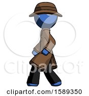 Poster, Art Print Of Blue Detective Man Walking Left Side View