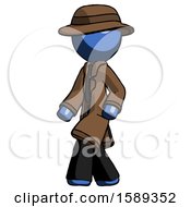 Poster, Art Print Of Blue Detective Man Man Walking Turned Left Front View