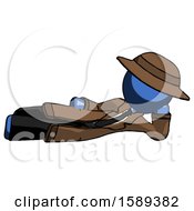 Poster, Art Print Of Blue Detective Man Reclined On Side