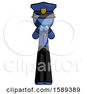 Poster, Art Print Of Blue Police Man Laugh Giggle Or Gasp Pose