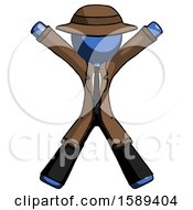 Poster, Art Print Of Blue Detective Man Jumping Or Flailing