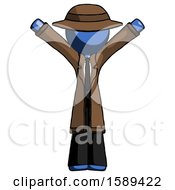 Poster, Art Print Of Blue Detective Man With Arms Out Joyfully