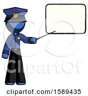 Poster, Art Print Of Blue Police Man Giving Presentation In Front Of Dry-Erase Board
