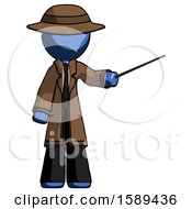 Poster, Art Print Of Blue Detective Man Teacher Or Conductor With Stick Or Baton Directing