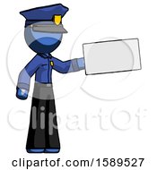 Poster, Art Print Of Blue Police Man Holding Large Envelope