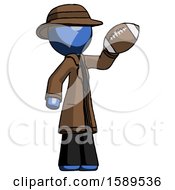 Poster, Art Print Of Blue Detective Man Holding Football Up