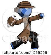Poster, Art Print Of Blue Detective Man Throwing Football