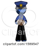 Poster, Art Print Of Blue Police Man Giving Football To You