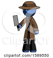 Poster, Art Print Of Blue Detective Man Holding Meat Cleaver