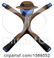 Poster, Art Print Of Blue Detective Man With Arms And Legs Stretched Out