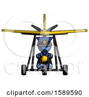 Blue Police Man In Ultralight Aircraft Front View