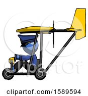 Poster, Art Print Of Blue Police Man In Ultralight Aircraft Side View