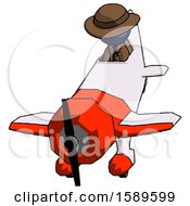Poster, Art Print Of Blue Detective Man In Geebee Stunt Plane Descending Front Angle View