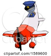 Poster, Art Print Of Blue Police Man In Geebee Stunt Plane Descending Front Angle View