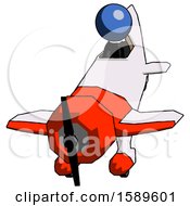 Poster, Art Print Of Blue Clergy Man In Geebee Stunt Plane Descending Front Angle View