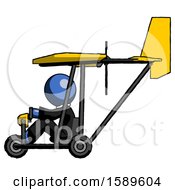 Poster, Art Print Of Blue Clergy Man In Ultralight Aircraft Side View