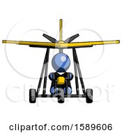 Poster, Art Print Of Blue Clergy Man In Ultralight Aircraft Front View