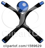 Poster, Art Print Of Blue Clergy Man With Arms And Legs Stretched Out