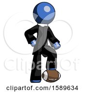 Poster, Art Print Of Blue Clergy Man Standing With Foot On Football