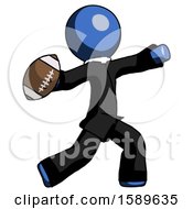 Poster, Art Print Of Blue Clergy Man Throwing Football