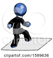 Poster, Art Print Of Blue Clergy Man On Postage Envelope Surfing