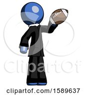 Poster, Art Print Of Blue Clergy Man Holding Football Up