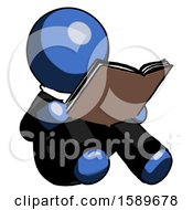 Poster, Art Print Of Blue Clergy Man Reading Book While Sitting Down
