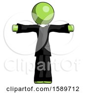Poster, Art Print Of Green Clergy Man T-Pose Arms Up Standing