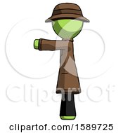Green Detective Man Pointing Left