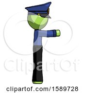 Poster, Art Print Of Green Police Man Pointing Right