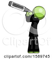 Poster, Art Print Of Green Clergy Man Thermometer In Mouth