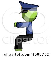 Poster, Art Print Of Green Police Man Sitting Or Driving Position