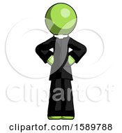 Poster, Art Print Of Green Clergy Man Hands On Hips