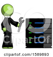 Poster, Art Print Of Green Clergy Man Server Administrator Doing Repairs