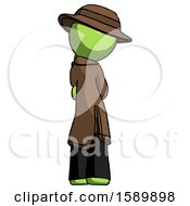 Poster, Art Print Of Green Detective Man Thinking Wondering Or Pondering Rear View