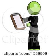 Poster, Art Print Of Green Clergy Man Reviewing Stuff On Clipboard