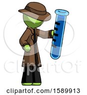 Poster, Art Print Of Green Detective Man Holding Large Test Tube
