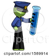 Poster, Art Print Of Green Police Man Holding Large Test Tube