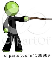 Poster, Art Print Of Green Clergy Man Pointing With Hiking Stick