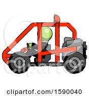 Poster, Art Print Of Green Clergy Man Riding Sports Buggy Side View