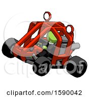 Poster, Art Print Of Green Clergy Man Riding Sports Buggy Side Top Angle View